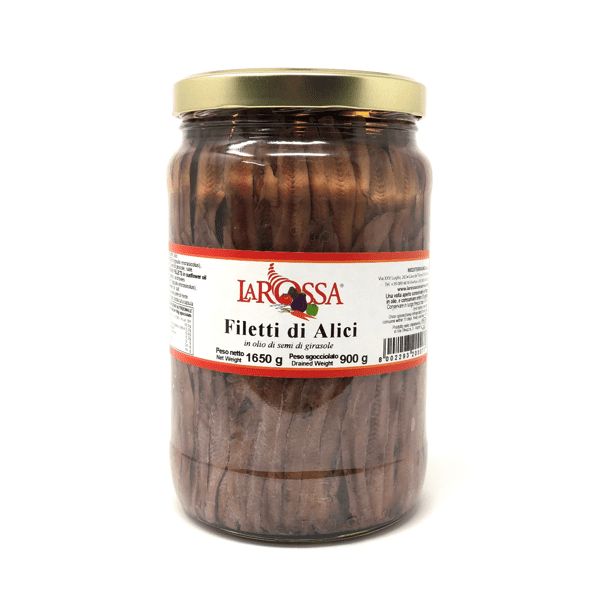 Filetti di Alici sott'olio 1,65 kg - La Rossa