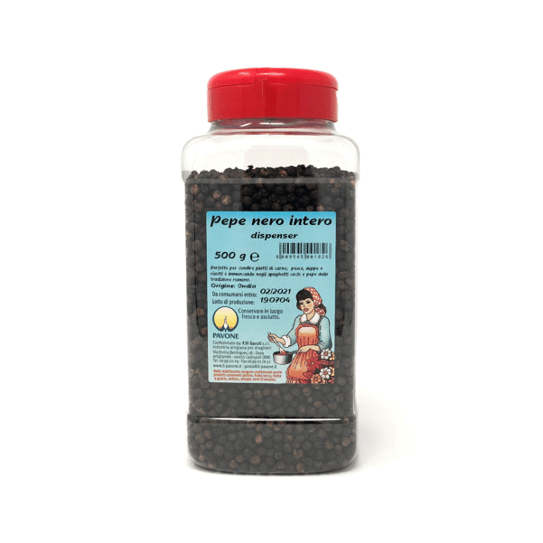 Pepe nero intero dispenser 500g - Pavone