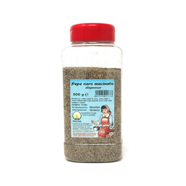 Pepe nero macinato dispenser 500g - Pavone